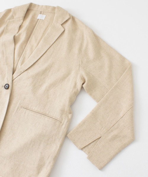 KBF（ケイビーエフ）の「リネンMIXデザインベルトジャケット（テーラードジャケット・レディース・アイボリー/ベージュ/ブラック・ONE）」の20枚目の写真