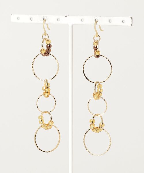 MATSUNO GLASS BEADS(マツノグラスビーズ)の「【MATSUNO GLASS BEADS/松野グラスビーズ】Halo Pierce P91L(ピアス(両耳用)・レディース・ゴールド/レッド/ブラウン/ピンク/グリーン/ターコイズブルー/ブラック/シルバー・FREE)」の8枚目の写真