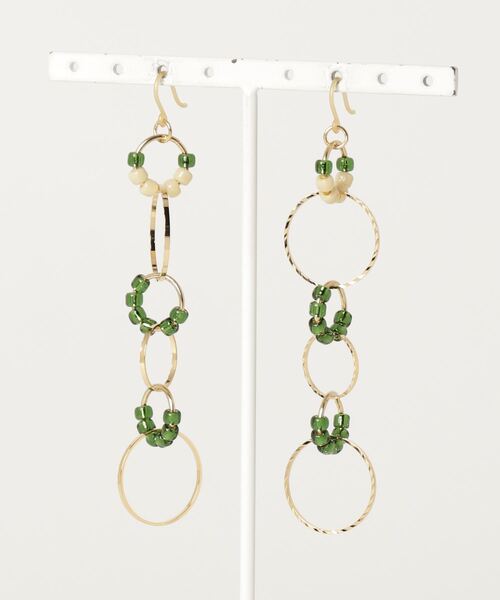 MATSUNO GLASS BEADS(マツノグラスビーズ)の「【MATSUNO GLASS BEADS/松野グラスビーズ】Halo Pierce P91L(ピアス(両耳用)・レディース・ゴールド/レッド/ブラウン/ピンク/グリーン/ターコイズブルー/ブラック/シルバー・FREE)」の3枚目の写真