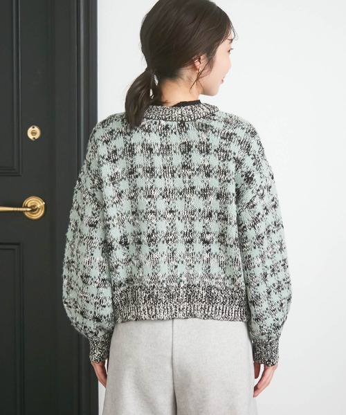 VIS（ビス）の「きらっとラメ入りツイードライクニットカーディガン（カーディガン/ボレロ・レディース・キャメル/ライトグリーン・FREE）」の11枚目の写真