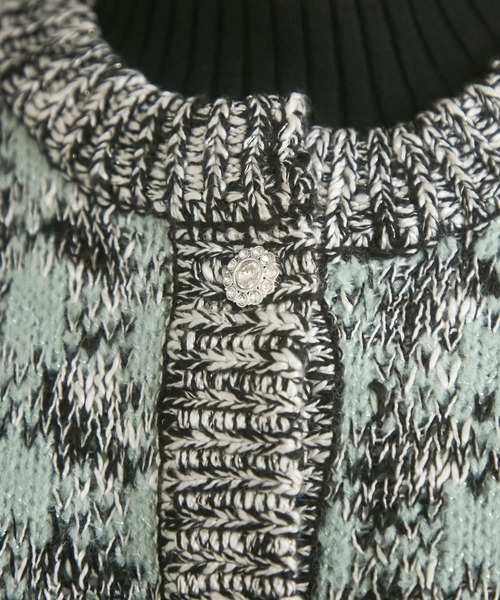 VIS（ビス）の「きらっとラメ入りツイードライクニットカーディガン（カーディガン/ボレロ・レディース・キャメル/ライトグリーン・FREE）」の15枚目の写真