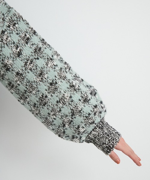 VIS（ビス）の「きらっとラメ入りツイードライクニットカーディガン（カーディガン/ボレロ・レディース・キャメル/ライトグリーン・FREE）」の13枚目の写真