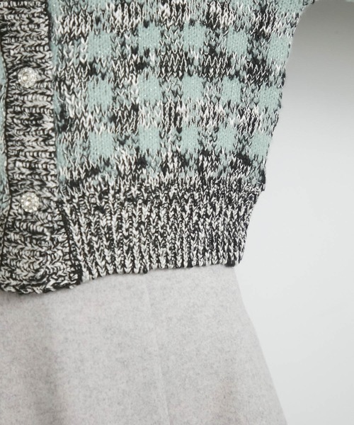 VIS（ビス）の「きらっとラメ入りツイードライクニットカーディガン（カーディガン/ボレロ・レディース・キャメル/ライトグリーン・FREE）」の10枚目の写真