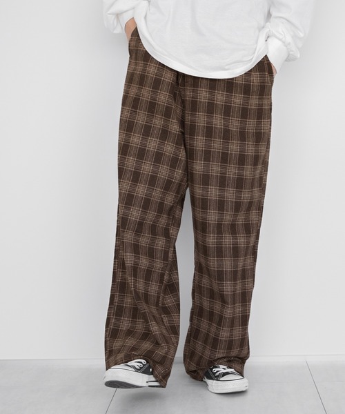 PairPair（ペアペア）の「チェックベルト付きスラックス(ユニセックス)（スラックス・レディース・ダークブラウン/ブラウン・MEDIUM/LARGE）」の9枚目の写真