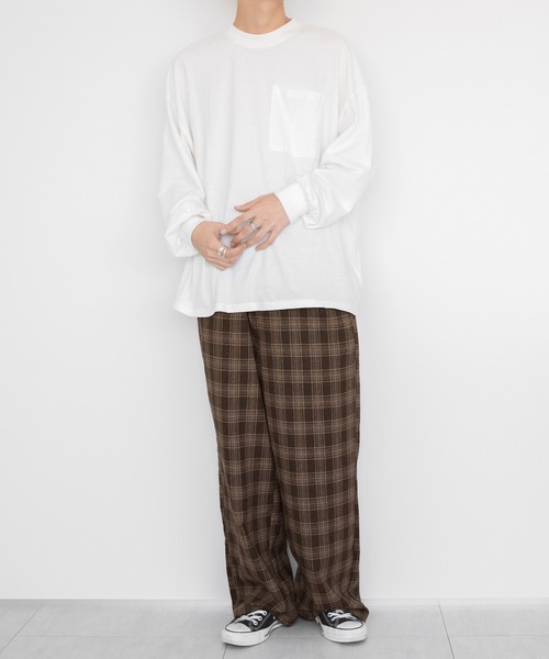 PairPair（ペアペア）の「チェックベルト付きスラックス(ユニセックス)（スラックス・レディース・ダークブラウン/ブラウン・MEDIUM/LARGE）」の12枚目の写真