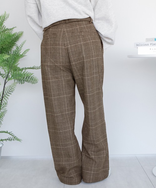 PairPair（ペアペア）の「チェックベルト付きスラックス(ユニセックス)（スラックス・レディース・ダークブラウン/ブラウン・MEDIUM/LARGE）」の16枚目の写真