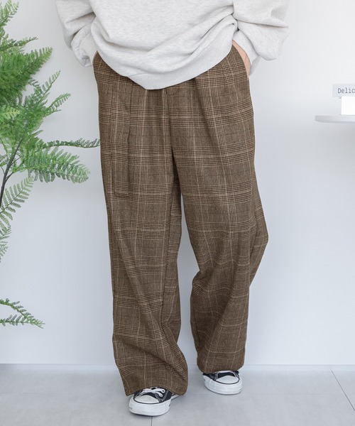 PairPair（ペアペア）の「チェックベルト付きスラックス(ユニセックス)（スラックス・レディース・ダークブラウン/ブラウン・MEDIUM/LARGE）」の18枚目の写真