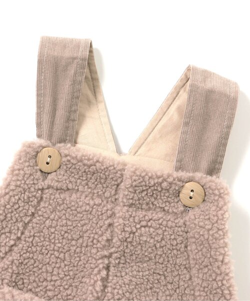 apres les cours(アプレレクール)の「tiny bear ボアサロペット 9分丈(サロペット/オーバーオール・キッズ・アイボリー/ベージュ・110/100/90)」の19枚目の写真