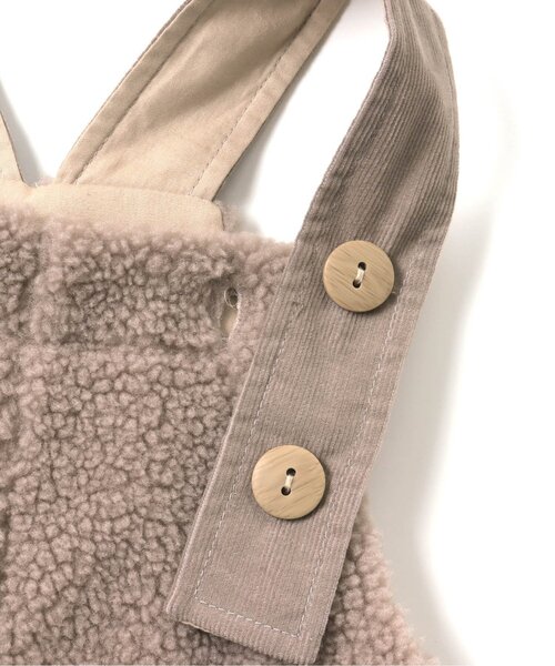 apres les cours(アプレレクール)の「tiny bear ボアサロペット 9分丈(サロペット/オーバーオール・キッズ・アイボリー/ベージュ・110/100/90)」の20枚目の写真