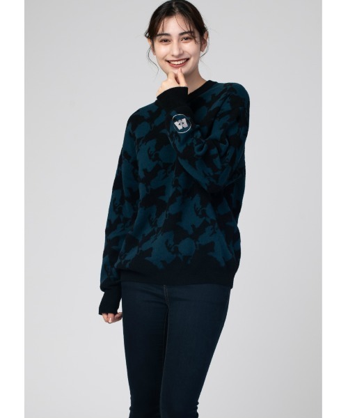 Design Tshirts Store graniph（デザイン　ティーシャツ　ストア　グラニフ）の「マイク＆サリー シルエット(モンスターズ)｜ニット（カーディガン/ボレロ・レディース・ブラック・FREE）」の10枚目の写真