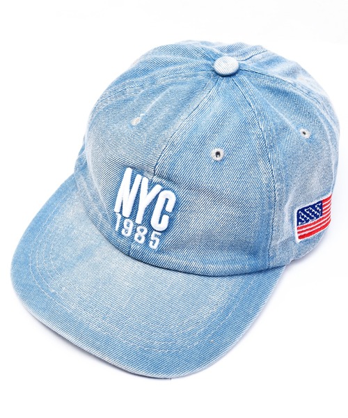 babyShoop（ベイビーシュープ）の「NYC刺繍デニムCAP（キャップ・レディース・ライトブルー/ブルー・FREE）」の2枚目の写真