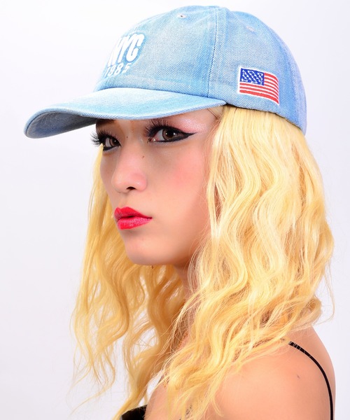 babyShoop（ベイビーシュープ）の「NYC刺繍デニムCAP（キャップ・レディース・ライトブルー/ブルー・FREE）」の3枚目の写真