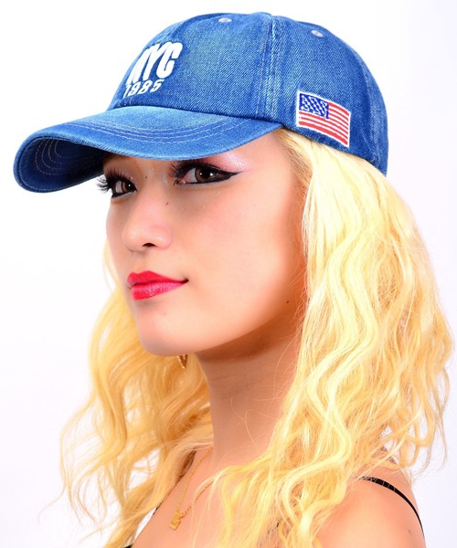 babyShoop（ベイビーシュープ）の「NYC刺繍デニムCAP（キャップ・レディース・ライトブルー/ブルー・FREE）」の4枚目の写真
