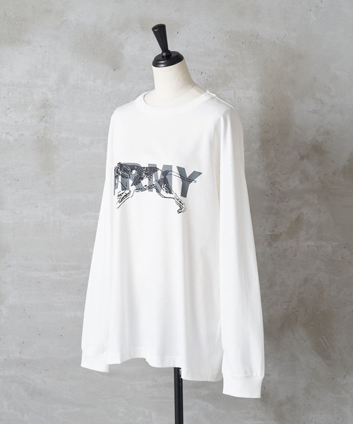 BEARDSLEY（ビアズリー）の「《FRIPIER・ユニセックス》ARMYロングTシャツ（ドッグ）（Tシャツ/カットソー・レディース・ホワイト/グレー・FREE）」の5枚目の写真