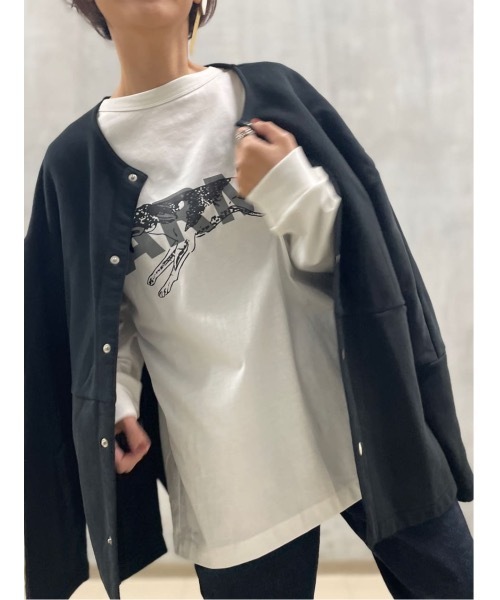 美品BEARDSLEYビアズリーゆったりフリピエビッグロングスリーブTシャツ♪ FRIPIER》袖リブビッグシャツ | BEARDSLEY(ビアズリー