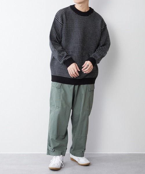 DISCOAT（ディスコート）の「バーズアイニットプルオーバー（ニット/セーター・レディース・ホワイト系その他/ブラック/チャコールグレー・MEDIUM/LARGE）」の11枚目の写真