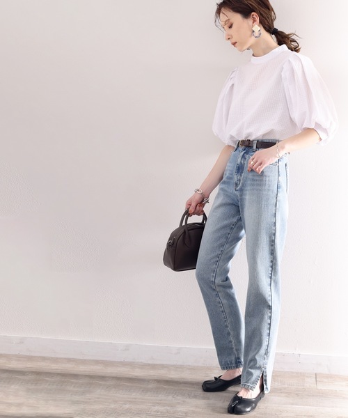 classicalelf(クラシカルエルフ)の「構築的なパワーショルダー。サッカー素材袖コンシャスブラウス(シャツ/ブラウス・レディース・ホワイト/ブラック/サックスブルー/グリーン・SMALL/MEDIUM/LARGE/X-LARGE)」の21枚目の写真