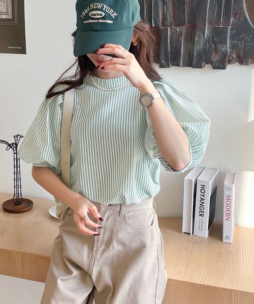 classicalelf(クラシカルエルフ)の「構築的なパワーショルダー。サッカー素材袖コンシャスブラウス(シャツ/ブラウス・レディース・ホワイト/ブラック/サックスブルー/グリーン・SMALL/MEDIUM/LARGE/X-LARGE)」の13枚目の写真