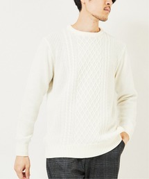 EDIFICE | 【ZEGNA BARUFFA / ゼニアバルファ】7ゲージ クルーネック ケーブルニット(ニット/セーター)