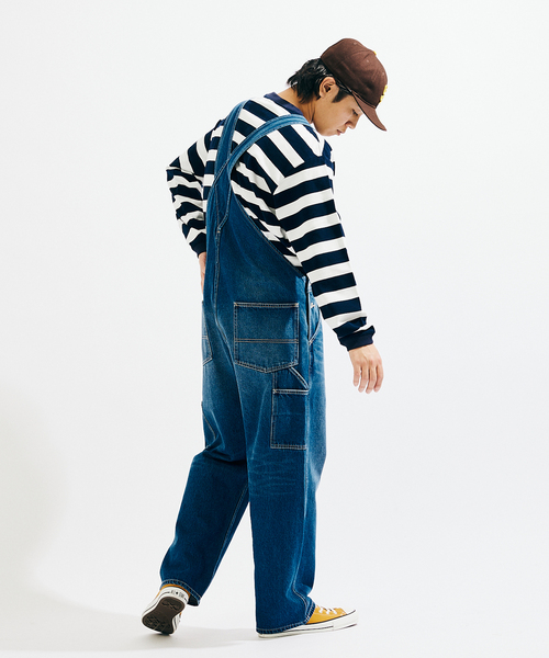 JOURNAL STANDARD（ジャーナルスタンダード）の「デニム トレイル オーバーオール（サロペット/オーバーオール・メンズ・インディゴブルー/アイボリー・MEDIUM/LARGE）」の3枚目の写真