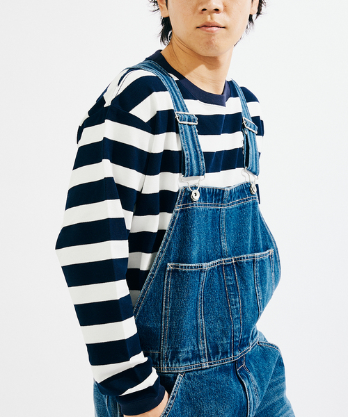 JOURNAL STANDARD（ジャーナルスタンダード）の「デニム トレイル オーバーオール（サロペット/オーバーオール・メンズ・インディゴブルー/アイボリー・MEDIUM/LARGE）」の6枚目の写真