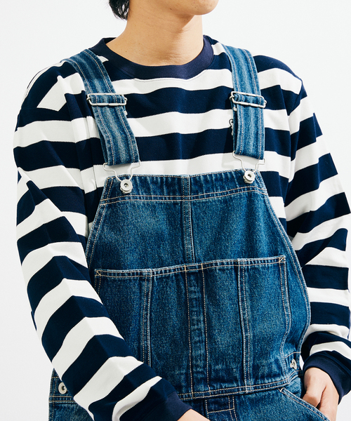 JOURNAL STANDARD（ジャーナルスタンダード）の「デニム トレイル オーバーオール（サロペット/オーバーオール・メンズ・インディゴブルー/アイボリー・MEDIUM/LARGE）」の7枚目の写真