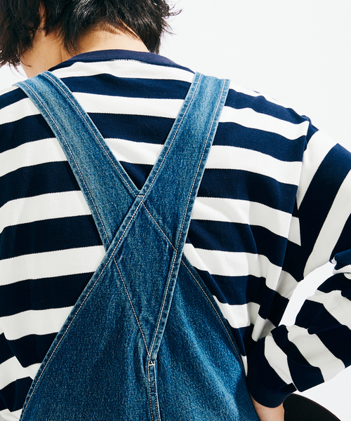 JOURNAL STANDARD（ジャーナルスタンダード）の「デニム トレイル オーバーオール（サロペット/オーバーオール・メンズ・インディゴブルー/アイボリー・MEDIUM/LARGE）」の8枚目の写真