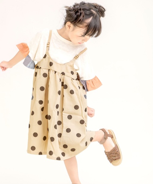 DILASH(ディラッシュ)の「ドット総柄プリントジャンパースカート(ジャンパースカート・キッズ・ブラック/ブルー・90/100/110/120/80/130/140)」の5枚目の写真