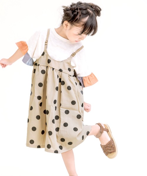 DILASH(ディラッシュ)の「ドット総柄プリントジャンパースカート(ジャンパースカート・キッズ・ブラック/ブルー・90/100/110/120/80/130/140)」の11枚目の写真