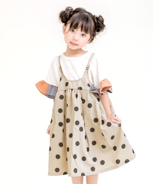 DILASH(ディラッシュ)の「ドット総柄プリントジャンパースカート(ジャンパースカート・キッズ・ブラック/ブルー・90/100/110/120/80/130/140)」の12枚目の写真