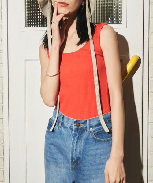Auntie Rosa Holiday（アンティローザホリデー）の「バインダーリブタンクトップ（タンクトップ・レディース・ブラック/オフホワイト/オレンジ/ブルー/その他・FREE）」の4枚目の写真
