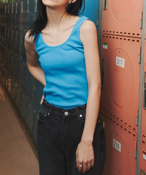 Auntie Rosa Holiday（アンティローザホリデー）の「バインダーリブタンクトップ（タンクトップ・レディース・ブラック/オフホワイト/オレンジ/ブルー/その他・FREE）」の6枚目の写真