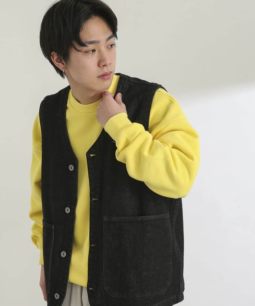 SENSE OF PLACE by URBAN RESEARCH(センスオブプレイスバイアーバンリサーチ)の「『ユニセックス』 Vネックデニムベスト(ベスト・メンズ・インディゴブルー/ブラック/ライトインディゴブルー/アイボリー・LARGE/MEDIUM)」の19枚目の写真