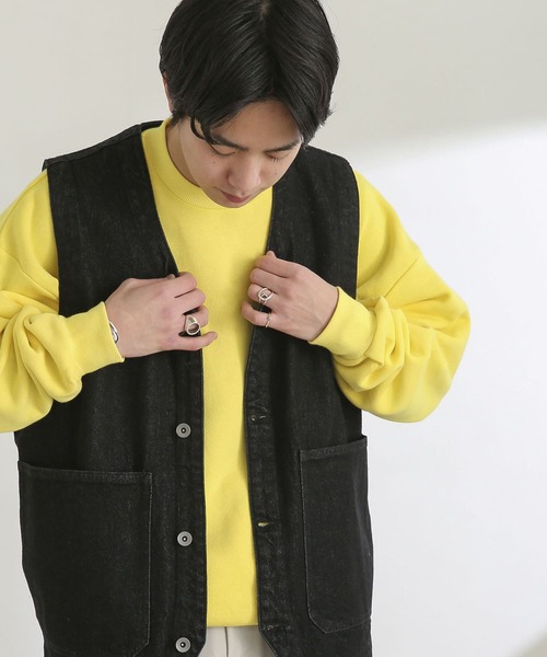 SENSE OF PLACE by URBAN RESEARCH(センスオブプレイスバイアーバンリサーチ)の「『ユニセックス』 Vネックデニムベスト(ベスト・メンズ・インディゴブルー/ブラック/ライトインディゴブルー/アイボリー・LARGE/MEDIUM)」の18枚目の写真