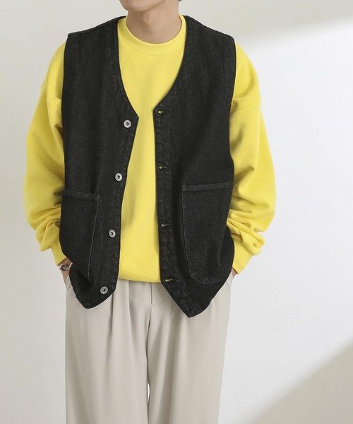 SENSE OF PLACE by URBAN RESEARCH(センスオブプレイスバイアーバンリサーチ)の「『ユニセックス』 Vネックデニムベスト(ベスト・メンズ・インディゴブルー/ブラック/ライトインディゴブルー/アイボリー・LARGE/MEDIUM)」の16枚目の写真