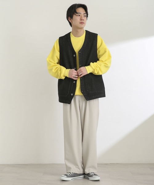 SENSE OF PLACE by URBAN RESEARCH(センスオブプレイスバイアーバンリサーチ)の「『ユニセックス』 Vネックデニムベスト(ベスト・メンズ・インディゴブルー/ブラック/ライトインディゴブルー/アイボリー・LARGE/MEDIUM)」の15枚目の写真