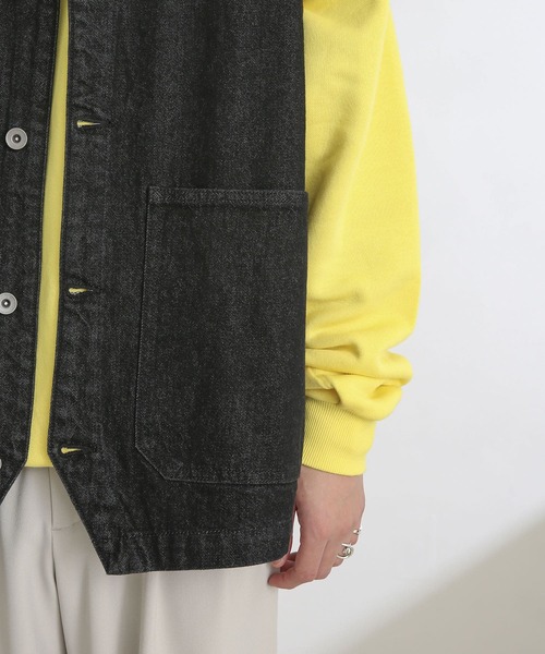 SENSE OF PLACE by URBAN RESEARCH(センスオブプレイスバイアーバンリサーチ)の「『ユニセックス』 Vネックデニムベスト(ベスト・メンズ・インディゴブルー/ブラック/ライトインディゴブルー/アイボリー・LARGE/MEDIUM)」の8枚目の写真