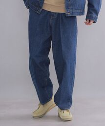 【WEB限定】SHIPS: 12オンス 1プリーツ ワイド テーパード デニム パンツ (セットアップ対応)