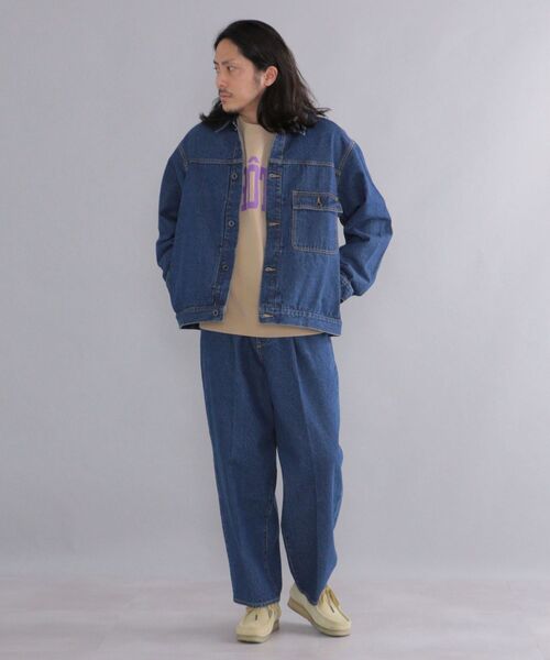 SHIPS(シップス)の「【WEB限定】SHIPS: 12オンス 1プリーツ ワイド テーパード デニム パンツ (セットアップ対応)(デニムパンツ・メンズ・ブラック/ネイビー/ブルー・SMALL/MEDIUM/LARGE)」の6枚目の写真