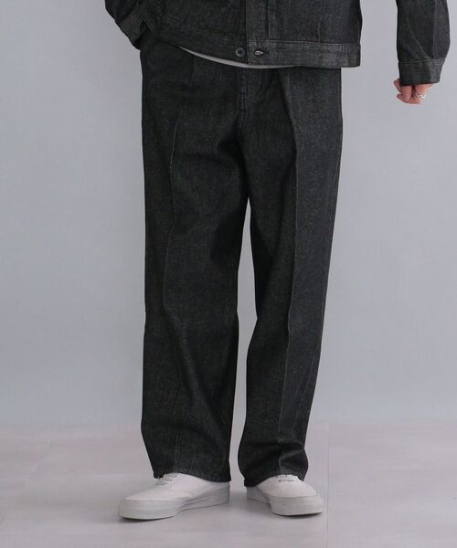 SHIPS(シップス)の「【WEB限定】SHIPS: 12オンス 1プリーツ ワイド テーパード デニム パンツ (セットアップ対応)(デニムパンツ・メンズ・ブラック/ネイビー/ブルー・SMALL/MEDIUM/LARGE)」の13枚目の写真