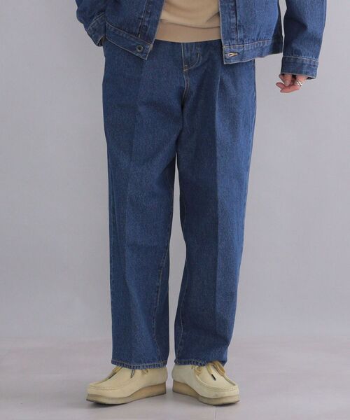 SHIPS(シップス)の「【WEB限定】SHIPS: 12オンス 1プリーツ ワイド テーパード デニム パンツ (セットアップ対応)(デニムパンツ・メンズ・ブラック/ネイビー/ブルー・SMALL/MEDIUM/LARGE)」の17枚目の写真