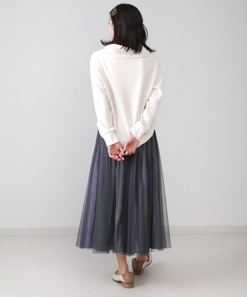 Bou Jeloud（ブージュルード）の「リバーシブル配色チュールシャイニースカート（スカート・レディース・ベージュ/カーキ/ブルー/ミント/ラベンダー/キャメル・FREE）」の20枚目の写真