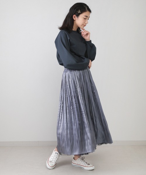 Bou Jeloud（ブージュルード）の「リバーシブル配色チュールシャイニースカート（スカート・レディース・ベージュ/カーキ/ブルー/ミント/ラベンダー/キャメル・FREE）」の12枚目の写真