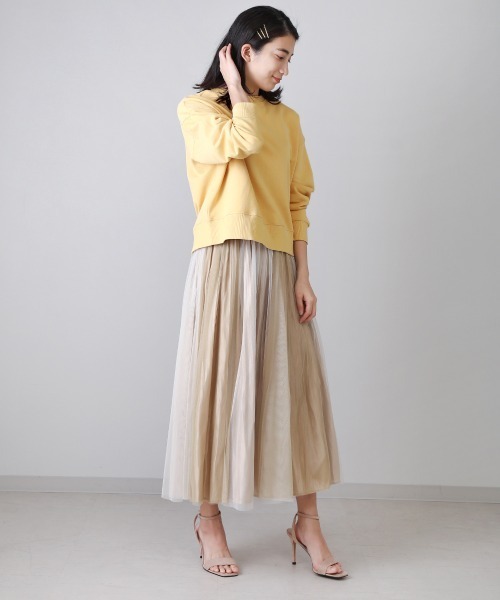 Bou Jeloud（ブージュルード）の「リバーシブル配色チュールシャイニースカート（スカート・レディース・ベージュ/カーキ/ブルー/ミント/ラベンダー/キャメル・FREE）」の16枚目の写真