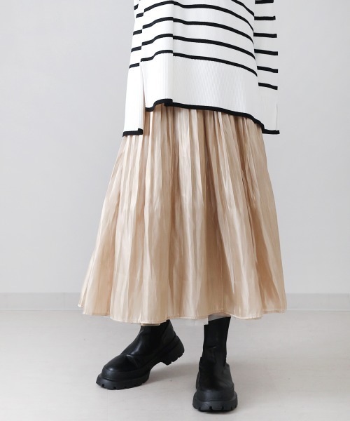 Bou Jeloud（ブージュルード）の「リバーシブル配色チュールシャイニースカート（スカート・レディース・ベージュ/カーキ/ブルー/ミント/ラベンダー/キャメル・FREE）」の19枚目の写真