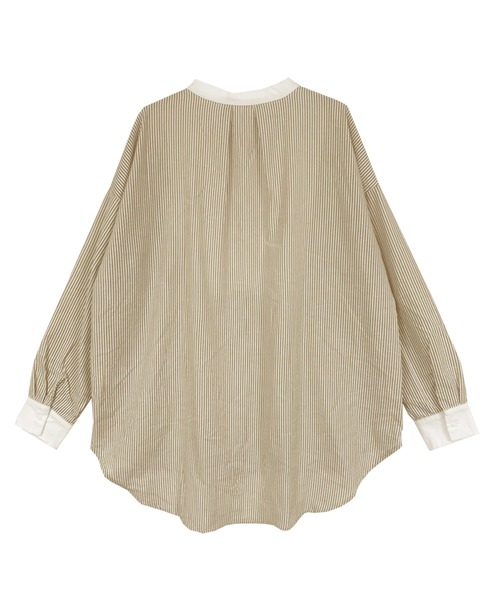 Fizz(フィズ)の「【Fizz/フィズ】 ストライプ配色バンドカラーシャツ(シャツ/ブラウス・レディース・ブルー/ベージュ/ネイビー・M)」の20枚目の写真