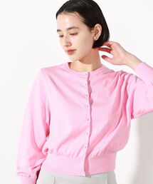 パール釦クルーネックカーディガン