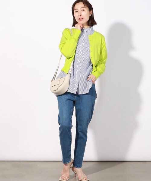 NOLLEY’S（ノーリーズ）の「パール釦クルーネックカーディガン（カーディガン/ボレロ・レディース・ベージュ/ネイビー/サックスブルー/ピンク/ライトグリーン/ホワイト系その他4・38/36）」の19枚目の写真