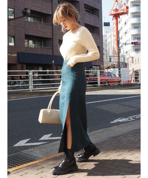 EVRIS（エヴリス）の「バックオープンタイトニットトップス（ニット/セーター・レディース・ブラック/パープル/アイボリー・FREE）」の10枚目の写真