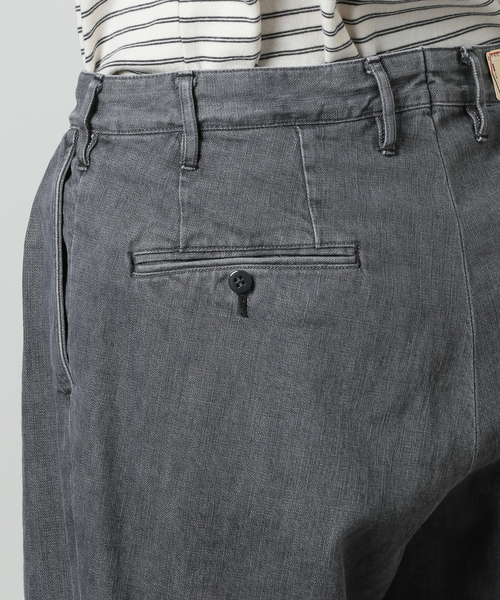 JOURNAL STANDARD J.S HOMESTEAD(ジャーナルスタンダードホームステッド)の「【j.s.homestead】ブロークンデニム 2タック オフィサークロップドパンツ(デニムパンツ・メンズ・チャコールグレー/ベージュ・SMALL/LARGE/MEDIUM)」の14枚目の写真